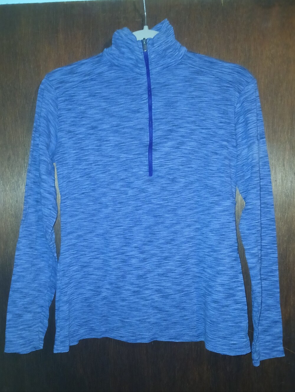 Columbia Sportswear Blue, Indigo & Light Blue Marled Quarter Zip Long Sleeve L W